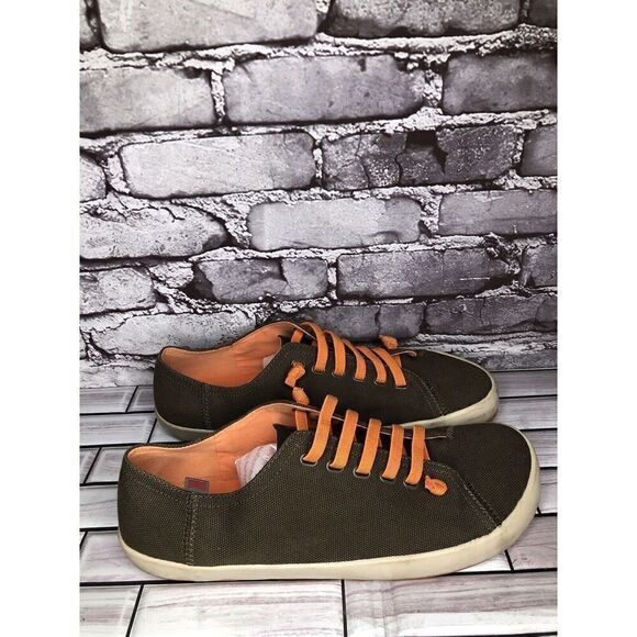 Camper Brown Textile Synthetic Orange Lace Up Casual Shoes Men’s Sz 45EU/12M US - Picture 7 of 16